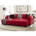 Big Red Oversized Sofa with Double Morris Ottoman