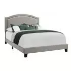 Grey Nailhead Queen Bed