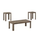 Dark Taupe Reclaimed Look 3-Piece Table Set