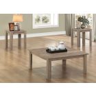 7913 Dark Taupe Reclaimed Look Square 3 Pc Table S