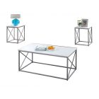 White&Silver 3-Piece Table Set