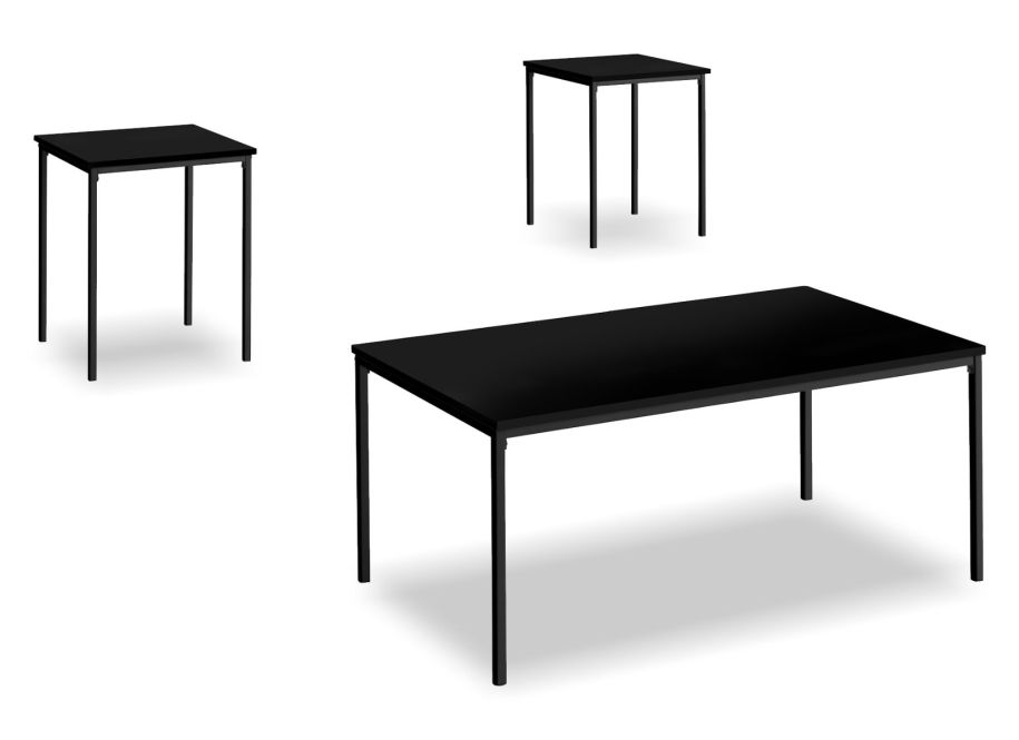 Black and Metal 3Piece Coffee Table Set 3Piece Coffee Table Sets Surplus Furniture