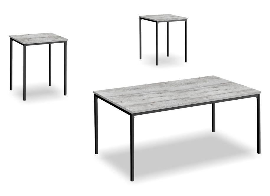 Grey and Metal 3Piece Coffee Table Set 3Piece Coffee Table Sets Surplus Furniture