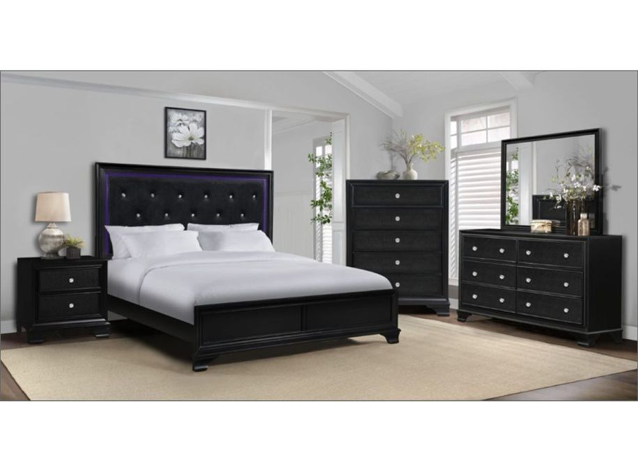 Brooklyn Black 5Piece Queen Bedroom Set