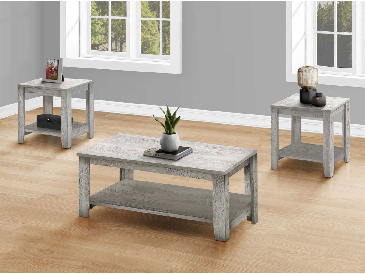 Industrial Grey 3 Piece Table Set Coffee Tables Surplus Furniture