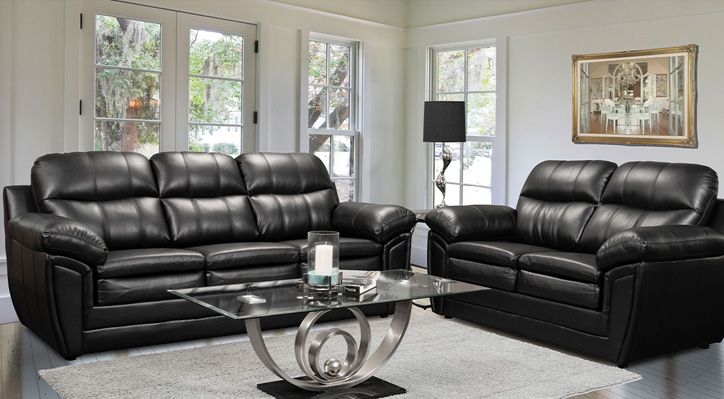 Room to go leather deals living room sets